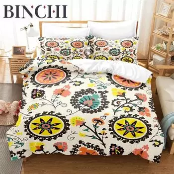 Beautiful Flowers Bedding Set, Flower Duvet Cover Set, 3D Bedding, Digital Printing, Queen Size, Fashion Design 70x133cm 2pcs