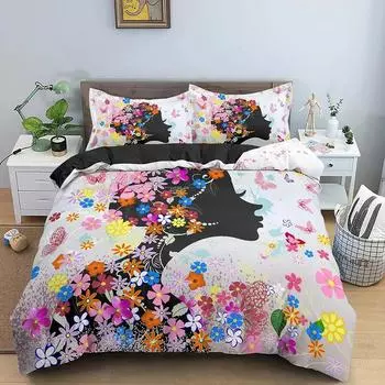 Beautiful Girl Cartoon Bedding Set Boys Girls Twin Queen Size Duvet Cover Pillowcase Bed Kids Adult Fashion Home Textileextile 70x133cm 2pcs