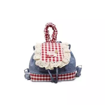 Beautiful Girl Plaid Canvas Bag Women 2025 New Trendy Fashion Preppy Backpack Cartoon Cute Backpack Red