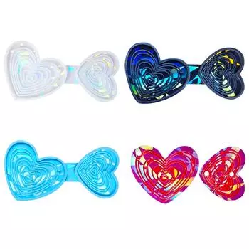 Красивые формы для ювелирных изделий и украшений Ручная работа Кристальная форма для кулона в виде перекрывающихся сердец для любителей моды прозрачный