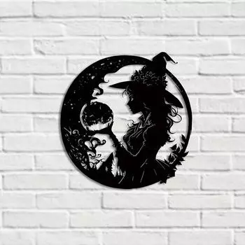 Beautiful Metal Witch Wall Art Wall Decor, Boys And Girls Room Kindergarten Living Room Nursery Decor Sticker Mural