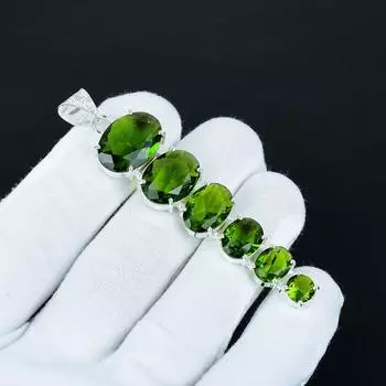 Beautiful Peridot Pendant, 925 Sterling Silver Pendant, Handmade Pendant, Antique Pendant, Peridot Gemstone Pendant, Party Wear Gift 3.14 зелёный