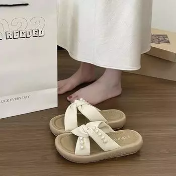 Beautiful platform sandals women s new summer wear not tired feet women s skirt beach one-word drag 35