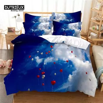 Beautiful Scenery Bedding Set, 3Pcs Duvet Cover Set, Soft Comfortable Breathable Duvet Cover, For Bedroom Guest Room Decor EU single(135x200cm)