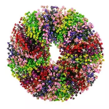 Beautifully Crafted Spring Floral Wreath With Colorful Petals For Elegant Home Decoration
