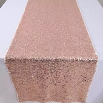 Beautifully Designed Full Sequin Table Runner In Multiple Colors For Decor Holiday 30x180cm Rose Gold Table