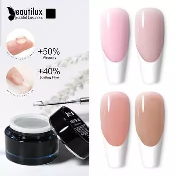 Beautilux гель с твердым кончиком, накладные ногти, замачиваемый желе, клейкая основа, гель-клей для американской позы, капсульные насадки, клей