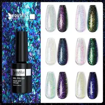 Beautilux Opal Гель-лак для ногтей Soak Off UV LED Полуперманентный Galaxy Aurora Chameleon Flakes Гель-лак для ногтей 10 мл