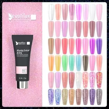 Beautilux Poly Acryl Gel лак для ногтей УФ-светодиодный быстрое наращивание акриловый полуперманентный французский маникюр гель для самостоятельного наращивания 15 г