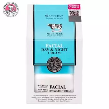 BEAUTY BUFFET SCENTIO MILK PLUS ЯРКИЙ И БЕЛЫЙ ДНЕВНОЙ И НОЧНОЙ КРЕМ ДЛЯ ЛИЦА (50 МЛ) - Тайский 50 ml белый