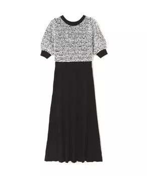 Beauty Casual Tweed Knit Black [Natural Basics] Dress, Dress, Women s, чёрный