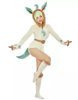 Beauty Costume Cosplay Anime Game Homewear Pajamas Bodysuit Leotard Hoodie Animal Style Elf Monster Beast Cute Moe Fluffy Cute Costume Set Disguise жёлтый