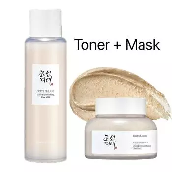 Beauty of Joseon Маска для сияния из молотого риса и меда 150 мл + тоник с рисовым молоком 150 мл Mask + Toner