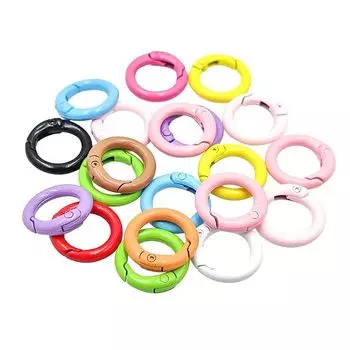 [BEAUTY PLAYER] брелок для ключей круглый карабин 20 штук случайного цвета Диаметр 2 см Диаметр проволоки 0,34 см Кольцо для соединения Металлическая фурнитура баклажановый золотой брелок для ключей