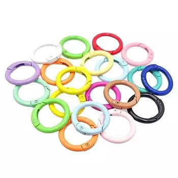 [BEAUTY PLAYER] брелок для ключей круглый карабин 20 штук случайного цвета Диаметр 2,3 см Диаметр проволоки 0,34 см Кольцо для соединения Металлическая фурнитура баклажановый золотой брелок для ключей