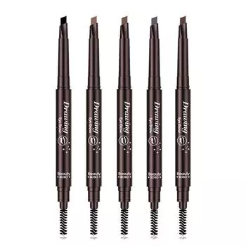 Beauty Soso Автоматически вращающийся карандаш для бровей Водонепроницаемый Легко окрашивать Двусторонняя ручка для бровей A5