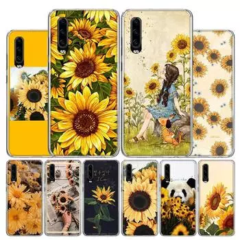 Красивый желтый чехол с принтом подсолнуха для телефона Huawei P30 P20 P10 P40 P50 Pro Mate 20 40 30 10 Lite популярный подарок Fundas Art Huawei P30