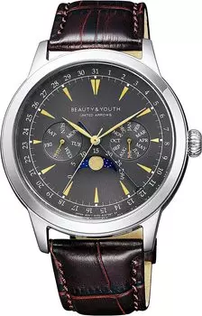 BEAUTY&YOUTH UNITED ARROWS Часы Beauty & Youth United Arrows Moon Phase Grey/Brown Limited Model BH5-218-60