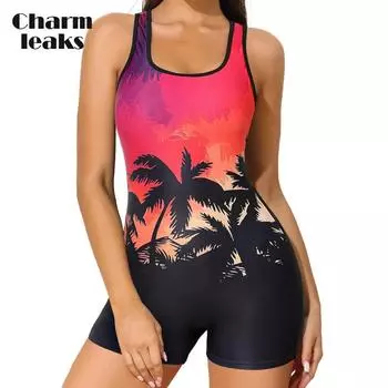 Beautyin Купальник женский Boyleg Цельный аквааэробный конкурентоспособный купальный костюм S чёрный