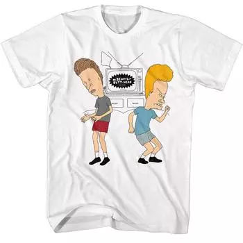 Beavis And Butthead Белая футболка унисекс Beavis And Butthead Dancing S