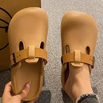 Bebealy Fashion EVA Beach Sandals Women With Double Buckle Pool Slippers Clogs Slippers Women Anti-Slip And Durable Garden Shoes 38-39