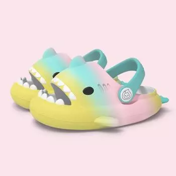 Bebealy/летние детские тапочки с изображением акулы, милые тапочки с изображением акулы для мальчиков и девочек, уличные нескользящие детские тапочки, шлепанцы с мягкой подошвой в виде акулы 150(Inner 15cm)