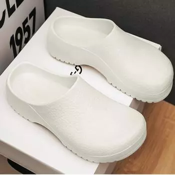 Мужские тапочки-сабо Bebealy, нескользящая обувь для мужчин, для сферы общественного питания, для шеф-поваров ресторанов, нескользящая обувь для мужчин, для кухни 36-37