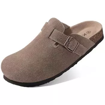 Bebealy Модные женские тапочки-сабо Новые замшевые тапочки-сабо Пробковая стелька Пляжные тапочки Классические мужские мюли с поддержкой свода стопы 36