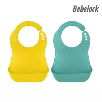 Beberac Elfa нагрудник для детского питания (2P), Нагрудник для детского питания LPA (мятно-зеленый 1р горчичный 1р)