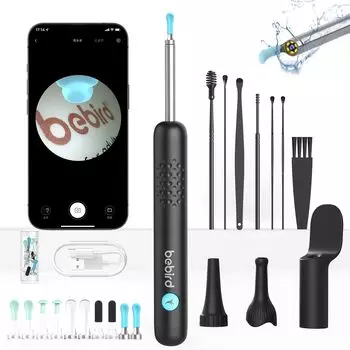 BEBIRD Earpick Camera из 21 с тестом рта и носа 5 миллионов высококачественных наушников Earpick с ультратонким 6 светодиодами для беспроводного смартфона с подсветкой чёрный