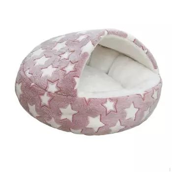 Bed Cozy Retreat for Small Animals gray footprints