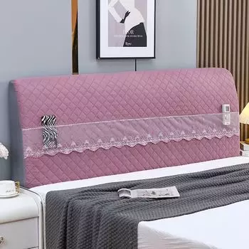 Bed Head Cover 2025 New Four Seasons Universal All-Inclusive Fabric Dust Cover Bedside Cover Simple Wooden Bed Head Cover Purple headboard 1.2 m (60cm high)