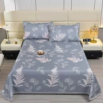 Комплект из трех простыней, двуспальная кровать, односпальная кровать, летнее постельное белье, односпальная простыня с саржевым принтом, которую можно стирать в машине. 230x250cm 3pcs