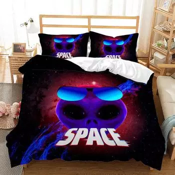 Bed Three-Piece Cat Dinosaur Cat Paw Sloth Little Monster 3D Digital Printing Kit 135 * 200 (two-piece set) 90g