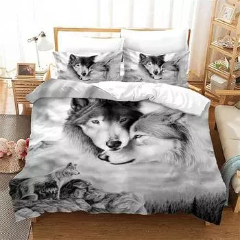 Bedding Kit, Bed Sheet Quilt Cover, Home Textile Three-Piece Set 3D Digital Printing quilt cover 135 * 200 * 1 pillowcase 50 * 75 * 1