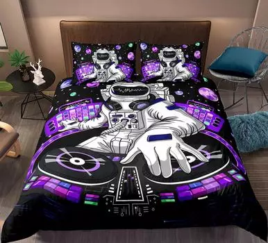 Bedding Set Astronaut Printed Pattern Duvet Cover Kids Adult Bed Set Room Decor Individual Pillowcase, Duvet Cover or Set EU Twin(135x200cm)