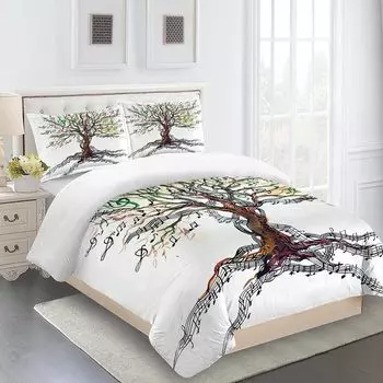 Bedding Set Full 3D Creative Note Patterns Comforter Cover Kids Soft Polyester Duvet Cover, Comforter Cover Kids Boys W90xL190cm
