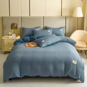 Bedding Set High Quality Fabric Duvet Cover Set Solid Color Warm Plush Bed Cover Set Single Double King Size Quilt Cover Set 1pc cover 150x200cm