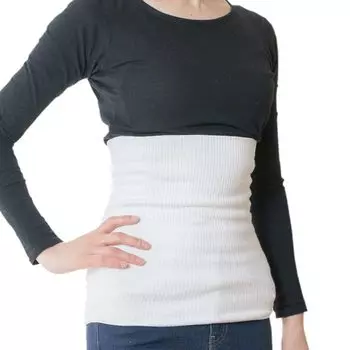 Bedrock Bath Cotton Ribbed Belt Waist Warm Warmer White (L) 3511-БЛ