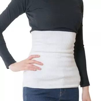Bedrock Bath Cotton Ribbed Belt Waist Warm Warmer White (M) 3511-АЛ