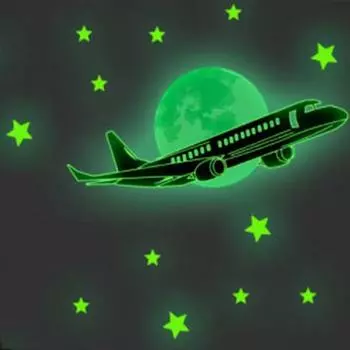 Bedroom Background Decoration Fluorescent Sticker Wall Stickers Aircraft Stickers Stars Decals 1pcs