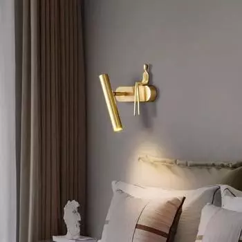 Bedroom bedside wall lamp is luxurious and minimalist. Designer s art bronze wall lamp