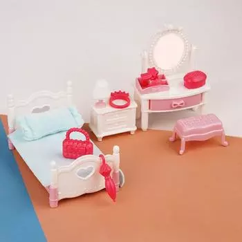Bedroom Simulation Dressing Furniture Model Mini Children S Play House Toy Cute Doll House Ornament Diy Scene