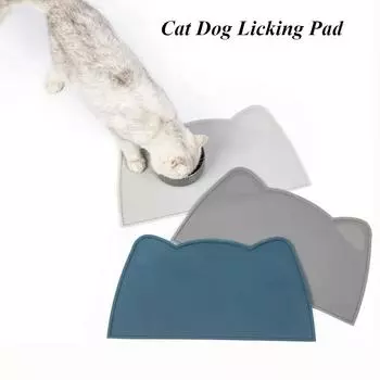 Beds and Furniture Feeding Cats Bed Bowl Food Tray Accessories. For Placemat Water Dog Mat Cats Dogs Pet Puppy Silicone Feeder 110Cm & Custom Shape 3 серый
