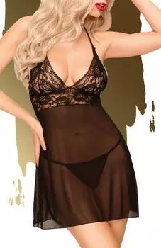 Bedtime story nightie - Black M/L прозрачный