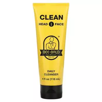 Bee Bald, Clean Head & Face, ежедневное очищающее средство, 4 жидких унции (118 мл)