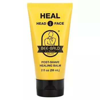 Bee Bald, Heal, лечебный бальзам после бритья, для волос и лица, 2 жидких унции (59 мл)