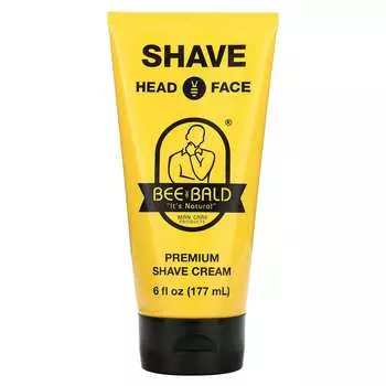 Bee Bald, Shave Head & Face, крем для бритья премиум-класса, 6 жидких унций (177 мл)