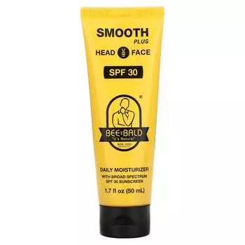 Bee Bald, Smooth Plus, ежедневный увлажняющий крем для головы и лица, SPF 30, 1,7 жидких унций (50 мл)