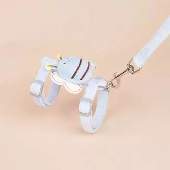 Bee I-Shaped Cat Traction Rope Chest Strap Pet Supplies Cat Traction Belt Cat Walking Rope Chest Back S-small (about 1.50 kg-3.50 kg Bee I-Traction-Blue